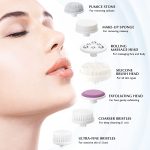 Facial Cleansing Brush Face Scrubber: COSLUS 7in1 JBK-D Electric Exfoliating Spin Cleanser Device Waterproof Deep Cleaning Exfoliation Rotating Spa Machine - Electronic Acne Skin Wash Spinning System - Image 2